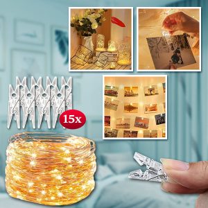 Lanac lampica sa štipaljkama za kačenje slika (3 m) | PHOTOGLO