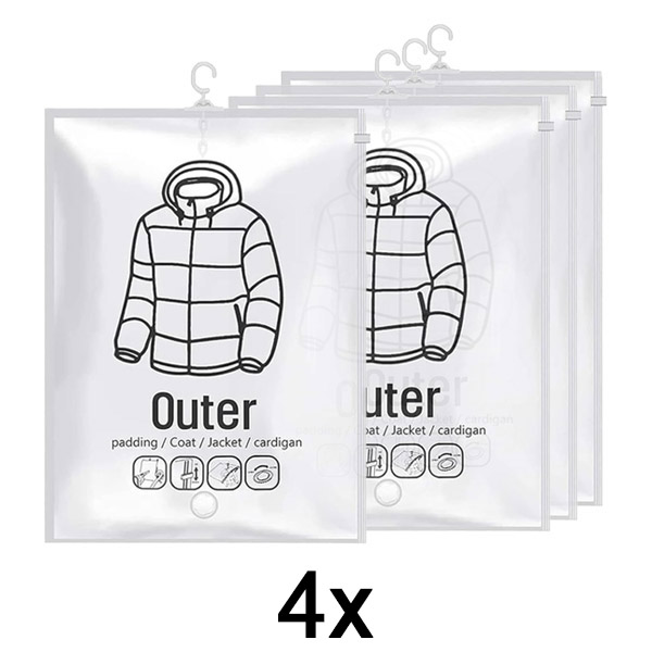 1x Vrećice za vakuumsko čuvanje za kačenje (4 kom.) | VACUHANG