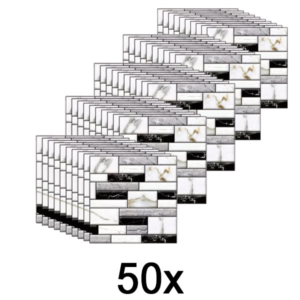 5x 3D zidne nalepnice sa izgledom mermera (10 komada) | MARBLEBLOCKS